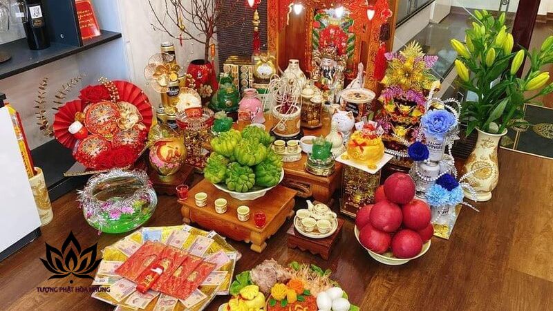 Văn Khấn Ngày Vía Thần Tài: Chi Tiết Nhất Để Rước Lộc Cả Năm 3 chuan-bi-le-vat-va-sap-xep-ban-tho-than-tai-dung-cach