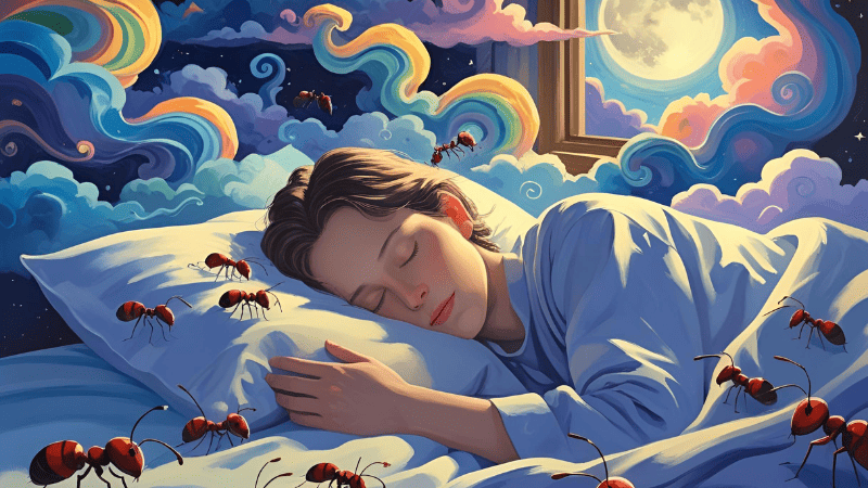 Decoding Specific Actions of Ants in Dreams