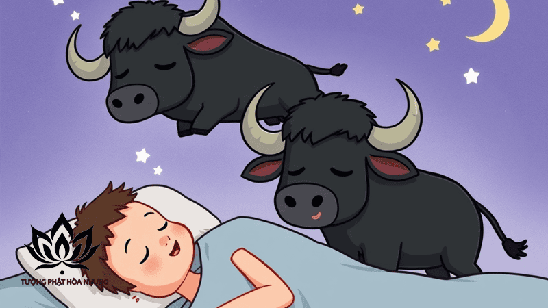 Mơ thấy 2 con trâu đen đang ăn cỏ
